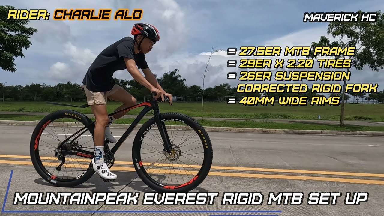 29 X 2.20 + 40mm Wide Rims sa 27.5 MOUNTAINPEAK EVEREST & 26 TOSEEK Rigid Fork ni Charlie Alo