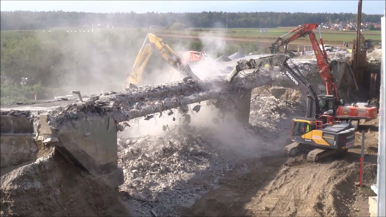 [Vollsperre A9] Abriss Brücke für Koralmbahn (inkl. Zusammenbruch)