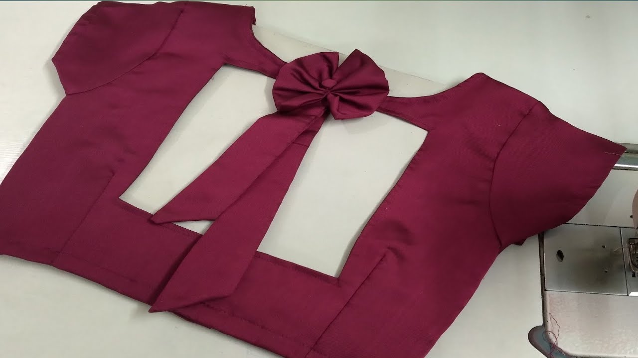 Bow Neck Blouse Design Cutting & Stitching | Boat Neck Blouse Design with bow