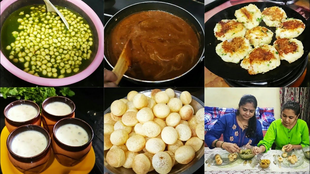 street food. EVENING SNACKS to DINNER FULL ROUTINE, Pani Puri, Ragda Patties, Khajur Imli ki Chutney