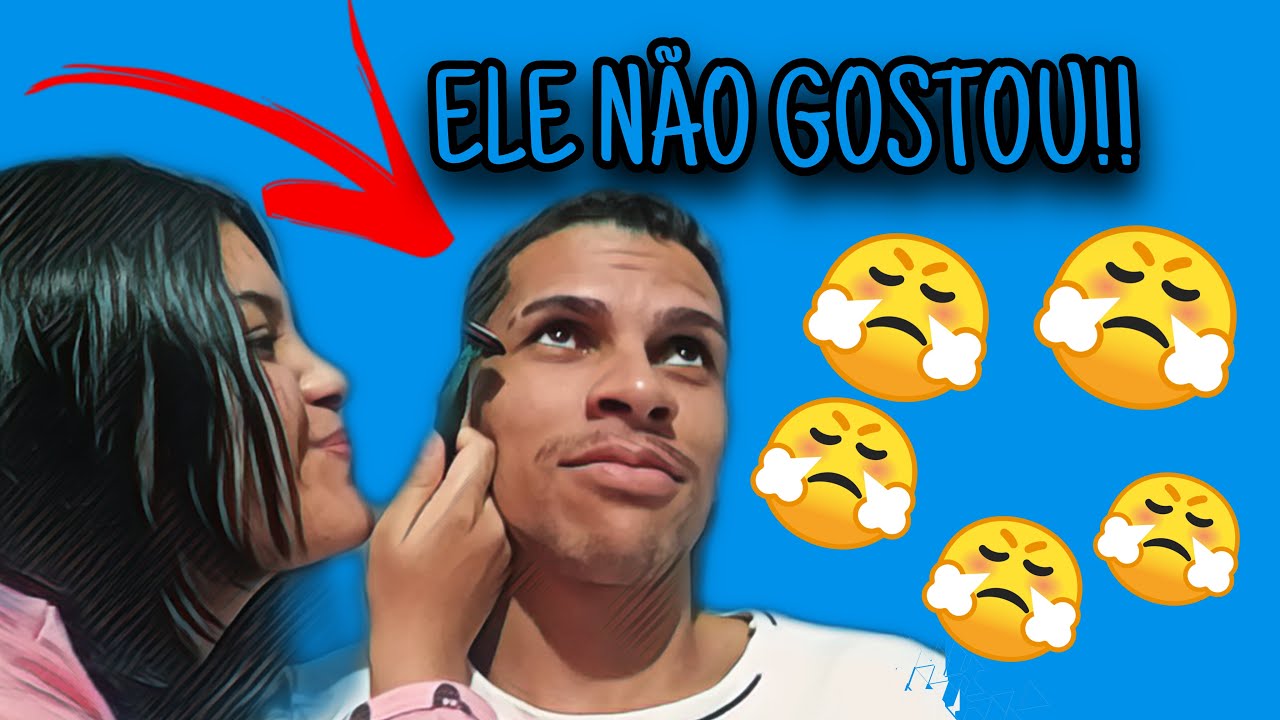 FIZ UM RISQUINHO NA SOBRANCELHA DO MEU NAMORADO - ELE NÃO GOSTOU 😔 - Érica e Diego
