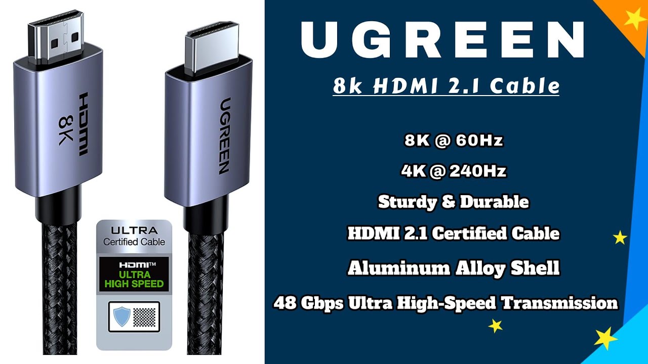 UGREEN 8K HDMI 2.1 Cable 🔥 Best 8K 60Hz | 4K 240Hz Gaming Cable for PS5, Xbox, MAC & Smart TVs