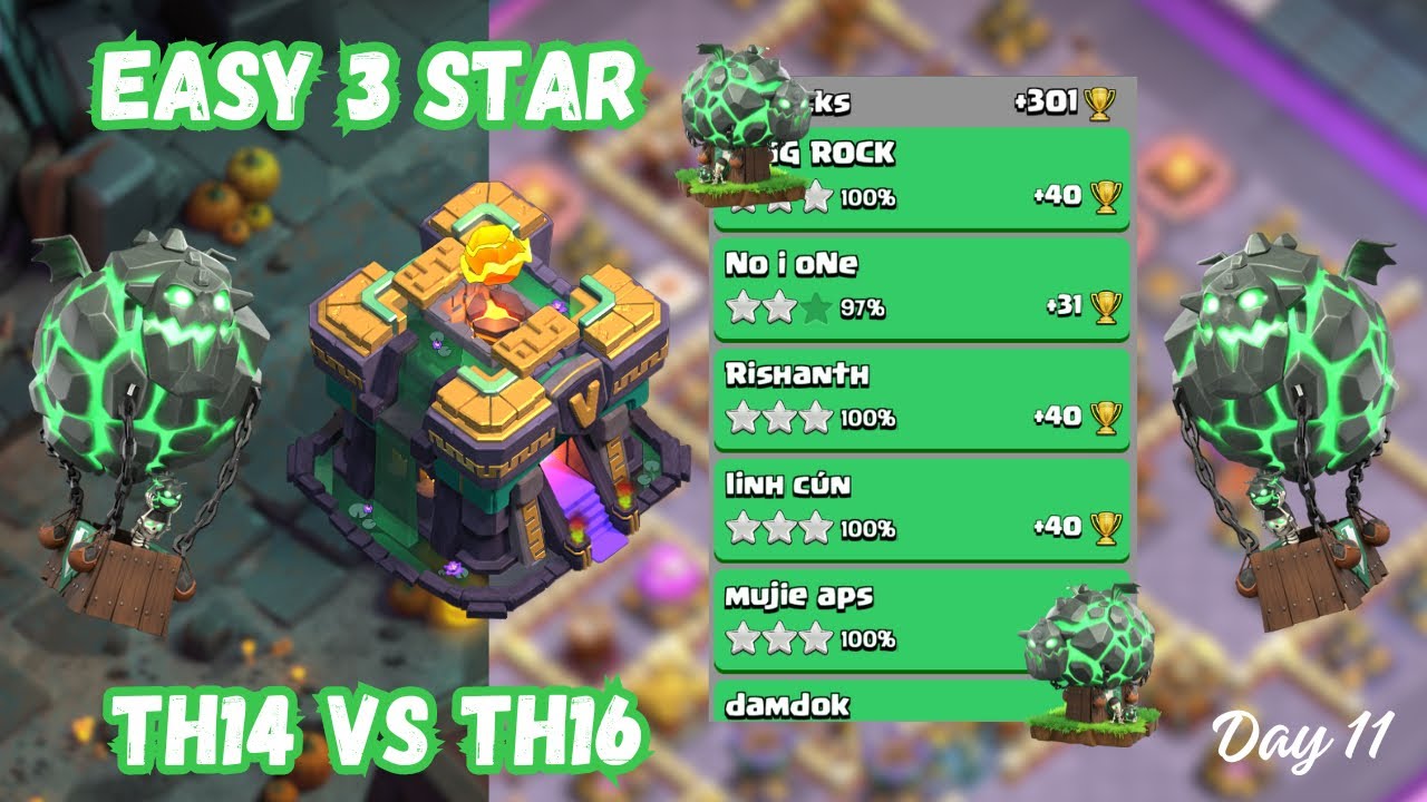 (Lavaloon) Legend League TH14 vs TH16 Max (Trying to reach 6K🏆!!!) (Day 11)