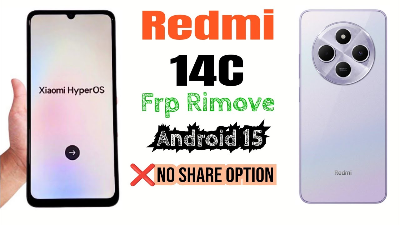 Redmi 14C Android 15 Frp Bypass || New Method Share option note Working || Android 15 latest version