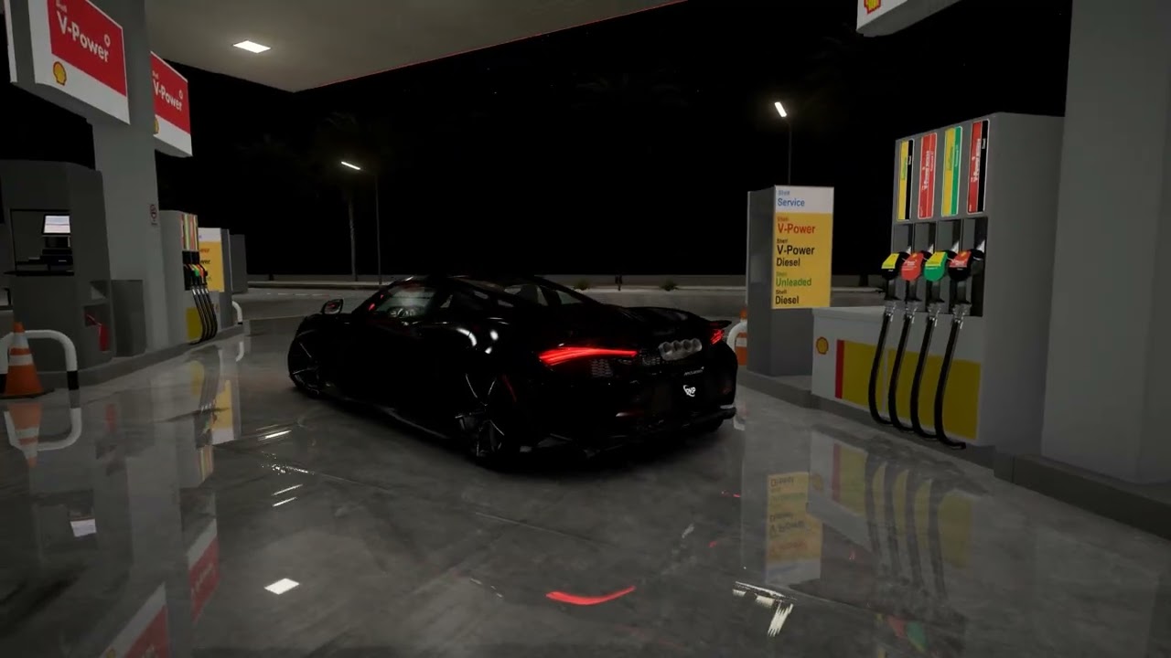 stopped at a service station in 720s spider