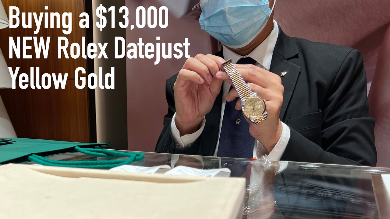 Buying & Unboxing NEW $13,000 Rolex Datejust 126233 fluted motif dial two tone yellow gold review