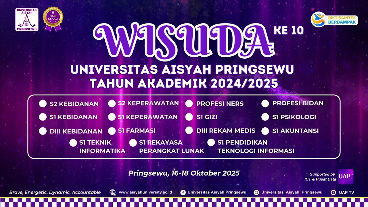 Wisuda ke 10 Universitas Aisyah Pringsewu 2025 H2S1 | UAPTV