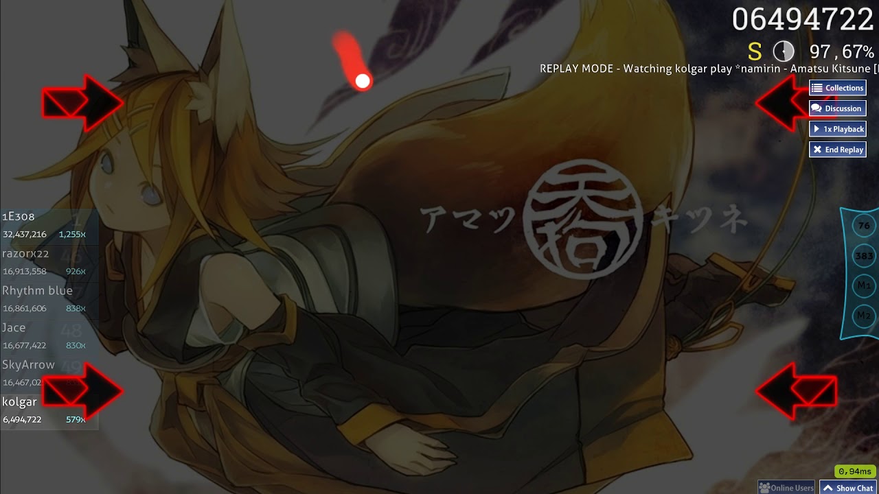 [Osu!] *namirin - Amatsu Kitsune [Extra] 2xmiss #28 (kolgar)