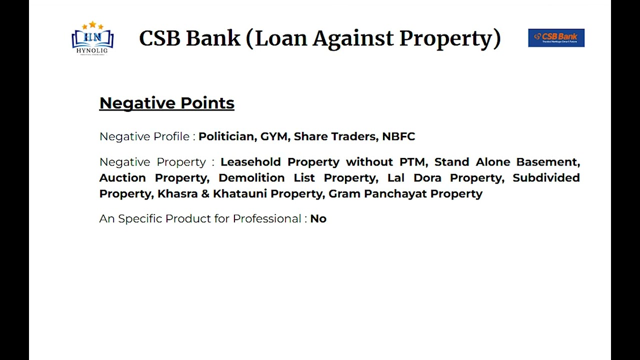 CSB Bank LAP Policy Video