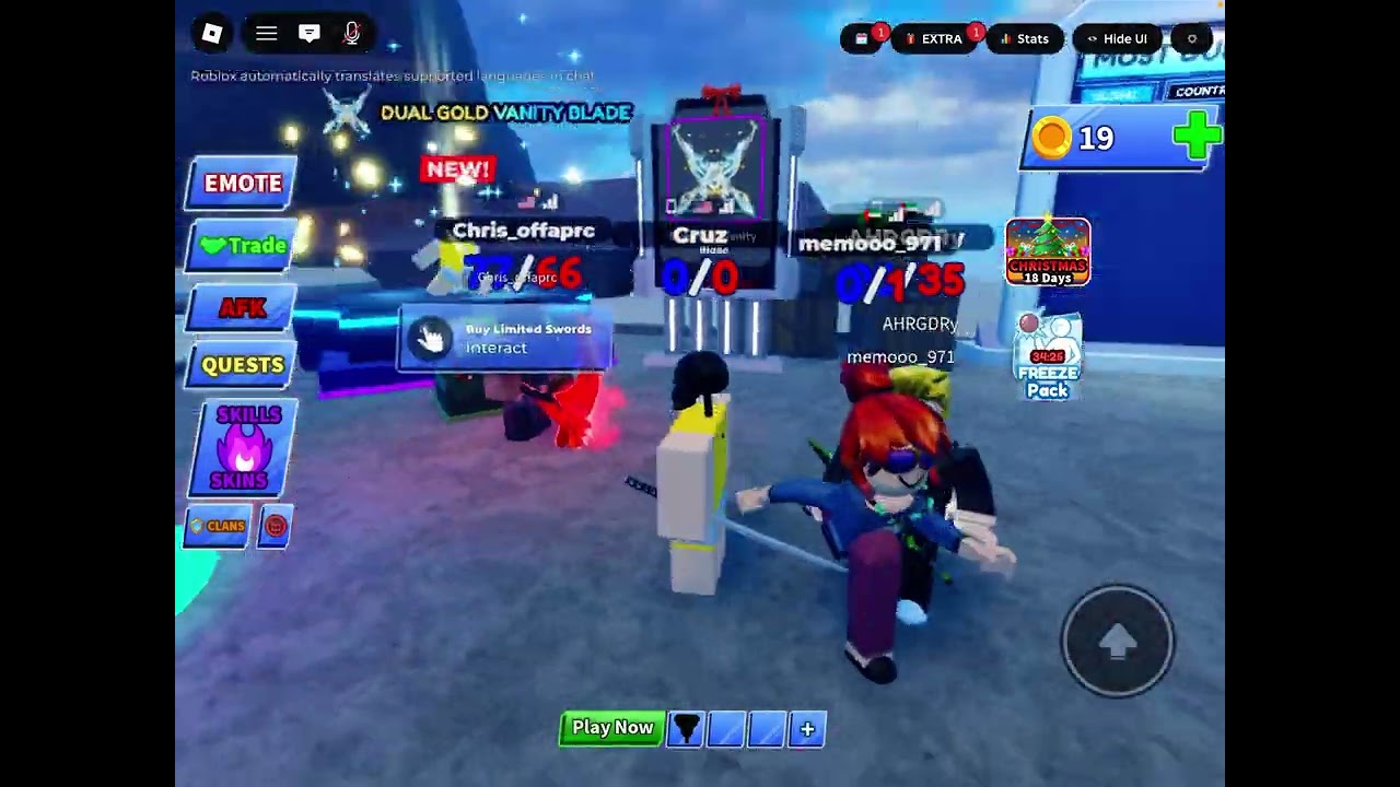 Me and my friend plying blade ball