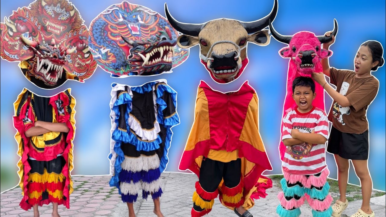 VICHO MENCOCOKKAN KEPALA BARONGAN DEVIL DAN BANTENGAN BEROT EMAS 