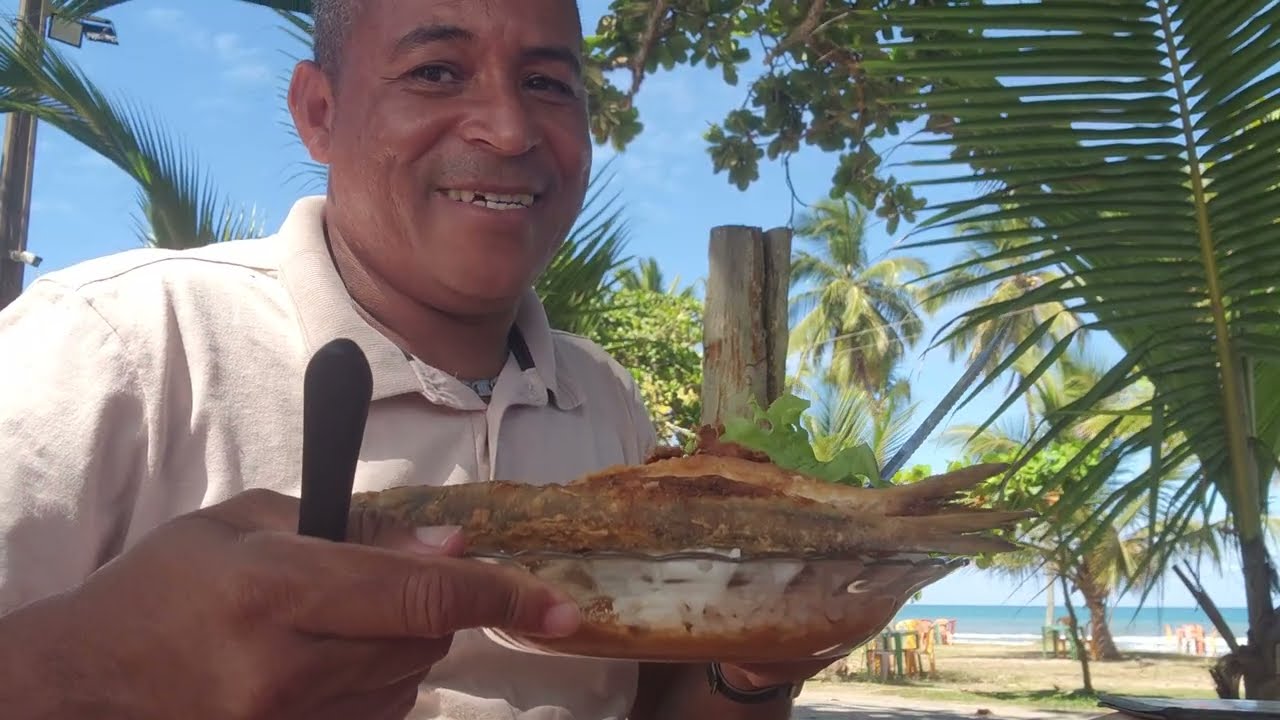 PEIXE FRITO A BEIRA MAR COM MEU FILHO E ESPOSA 