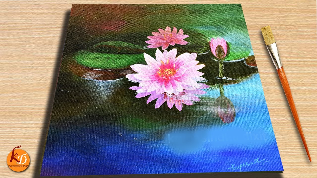 Water Lily Acrylic Painting | Episode 