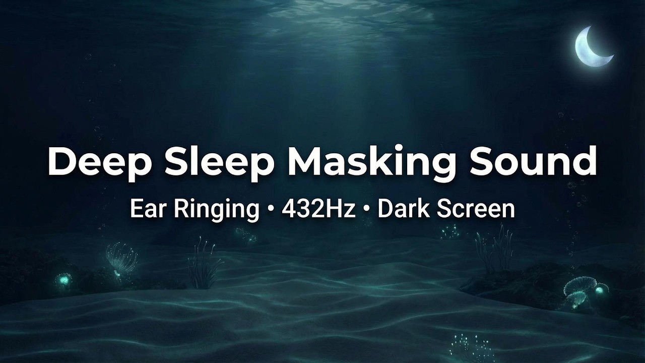 Tinnitus Masking Sound for Sleep: Deep Underwater White Noise (432Hz) • Dark Screen