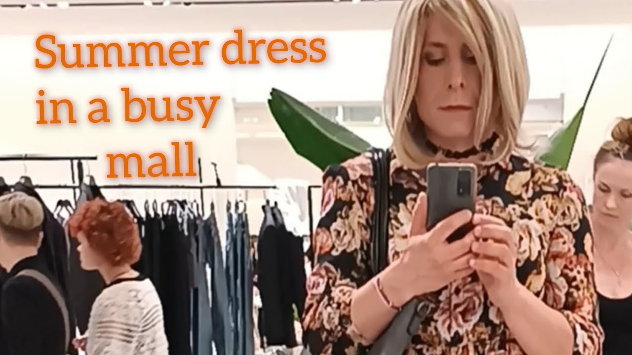 Crossdresser wears a summer dress in a busy mall (and gets lost 😄)