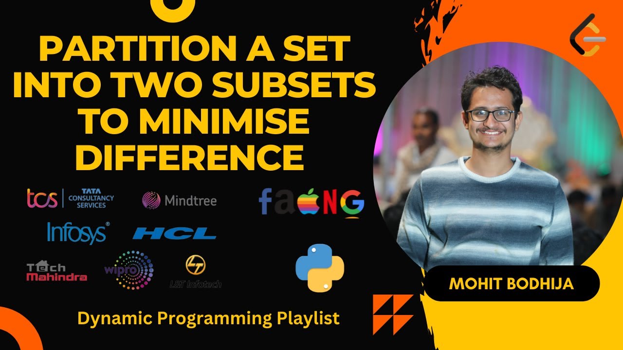 Partition a set into two subsets such that the difference of subset sums is minimum || Python