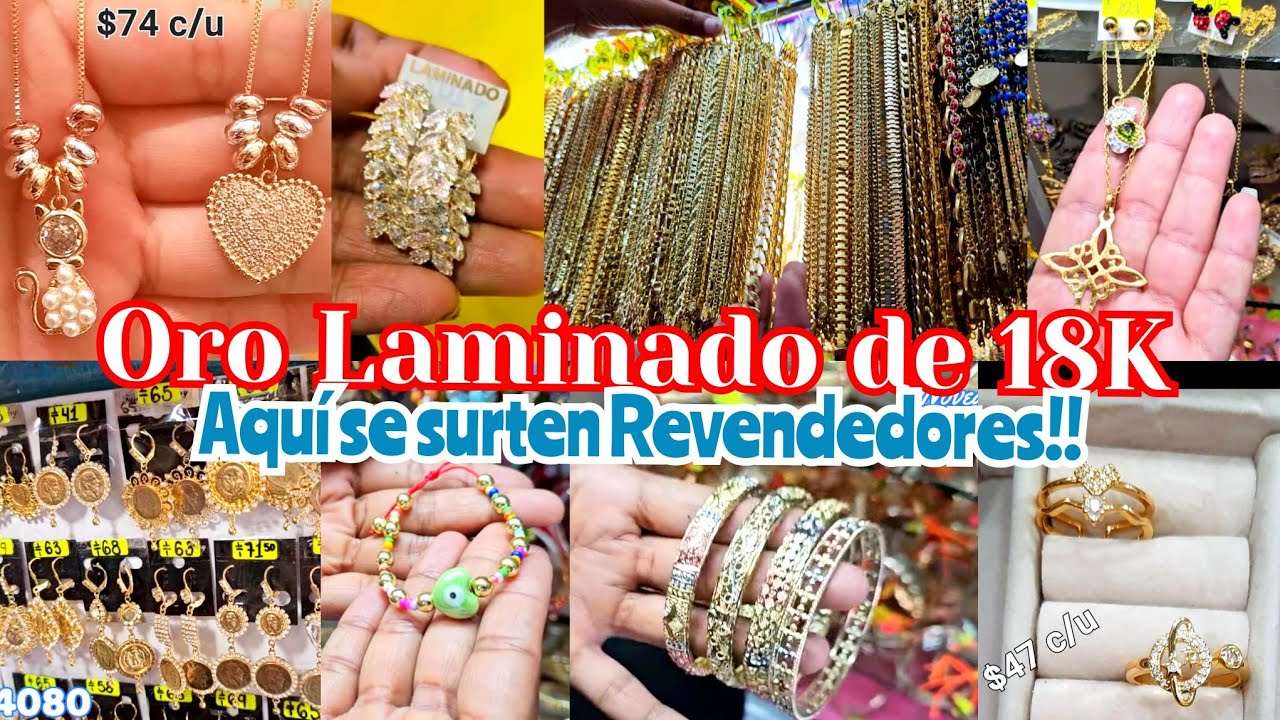 Mega Tienda de ORO LAMINADO 18 K 😱 A Precios BAJOS en el Centro | Arracadas, Semanarios, Dijes...