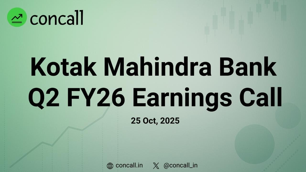 Kotak Mahindra Bank Q2 FY26 Earnings Conference Call | Concall.in