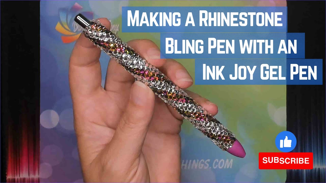 Making a Rhinestone Bling Pen with an Ink Joy Gel Pen in Honeycomb Pattern