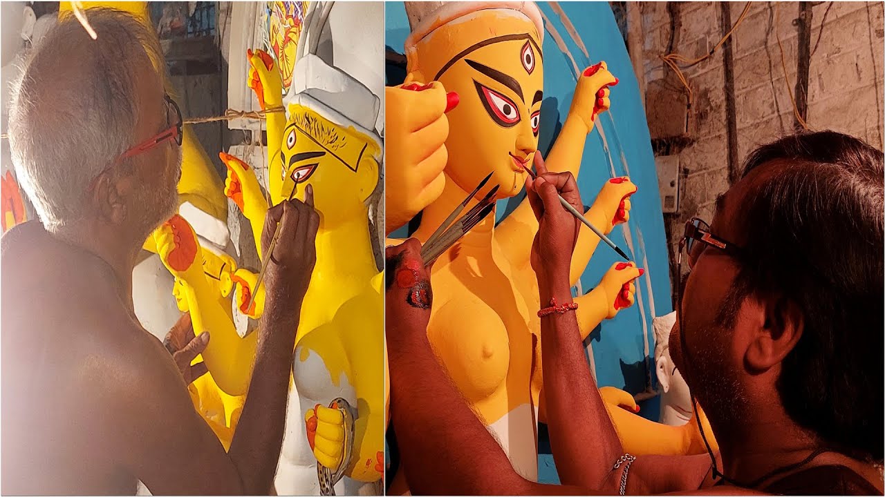 Kumartuli Durga Idol Painting | Durga Puja 2022 | Durga Thakurer Chokhhudan 2022 | Exclusive Video