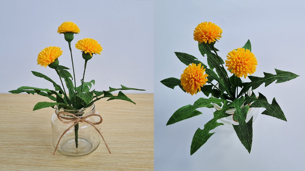 How To Make Dandelion Paper Flower / Paper Flower / Góc nhỏ Handmade