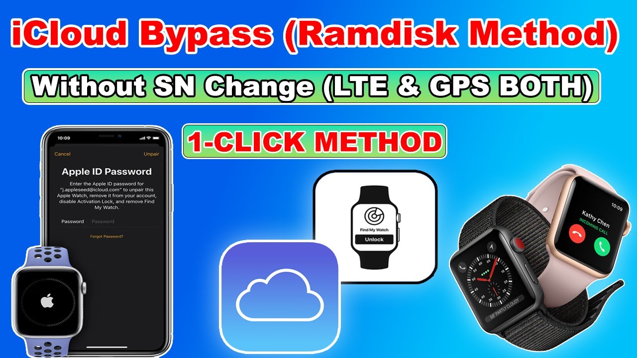 ⌚🔥 Bypass Apple Watch iCloud Activation Lock Without SN Change Series 3/2/1 LTE /GPS MagicAWRT iBus