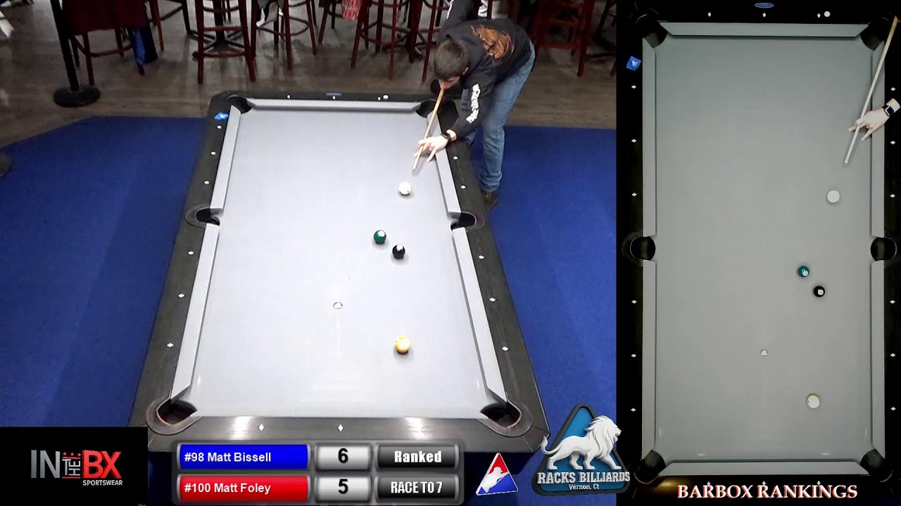 BARBOX TABLE 12 RANK MATCH #98 Matt Bisselll VS #100 Matt Foley RACE TO 7