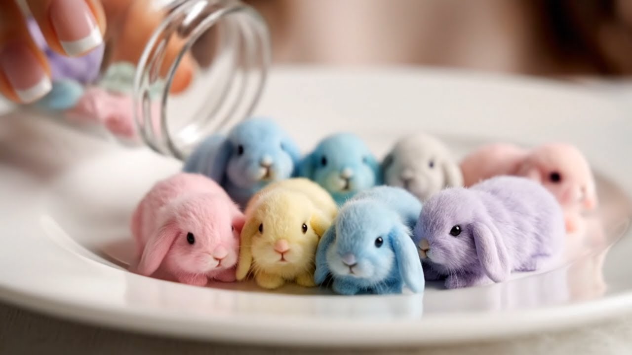 ASMR Pour Tiny Creatures onto a Plate ✨🥛🐡🦀🦭🐖🐝🦞🪼🦇🦉🐢🐧