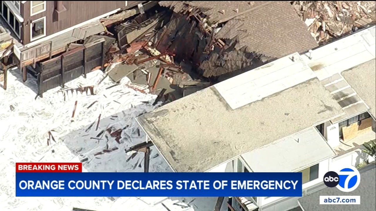Orange County declares state of emergency after severe coastal erosion, high surf damage homes