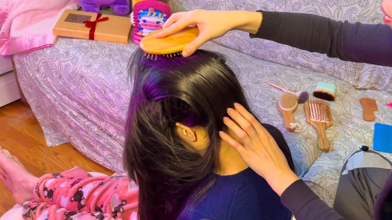 ASMR Hair Brushing UP THE NAPE & SCALP w. TONS OF FLICKING, BOPS, DANDRUFF REMOVAL + HAIR SHAKING!!