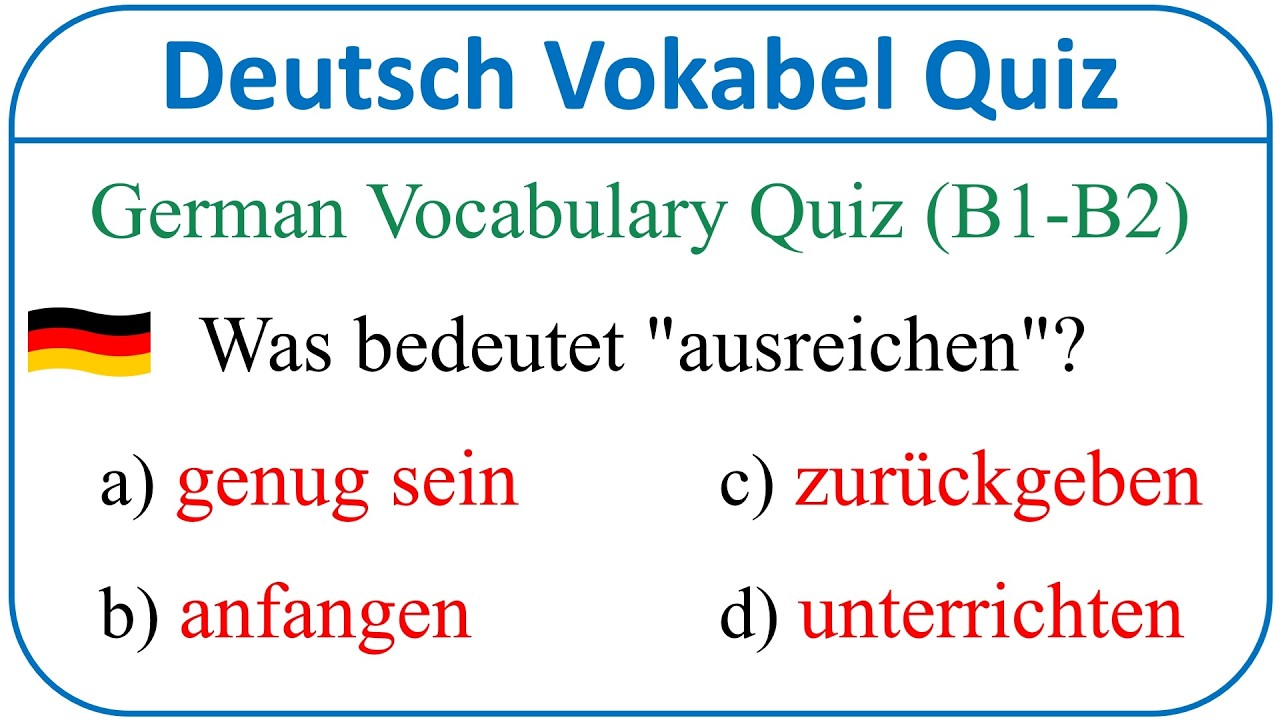 B1-B2 Wortschatz-Test: Wie gut ist dein Deutsch? 🧠🇩🇪