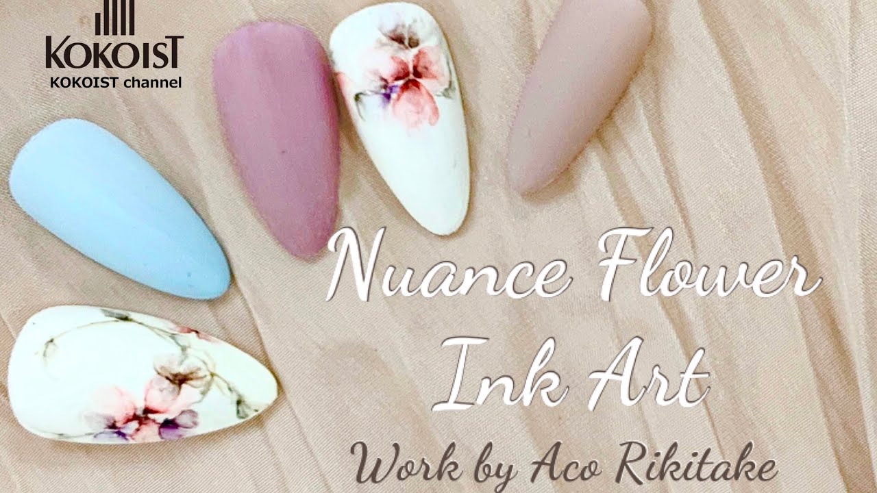 【Nail Art】簡単なのにすごく上手に描けるニュアンスフラワーネイルアート／A nuance flower nail art that is easy to draw but very good