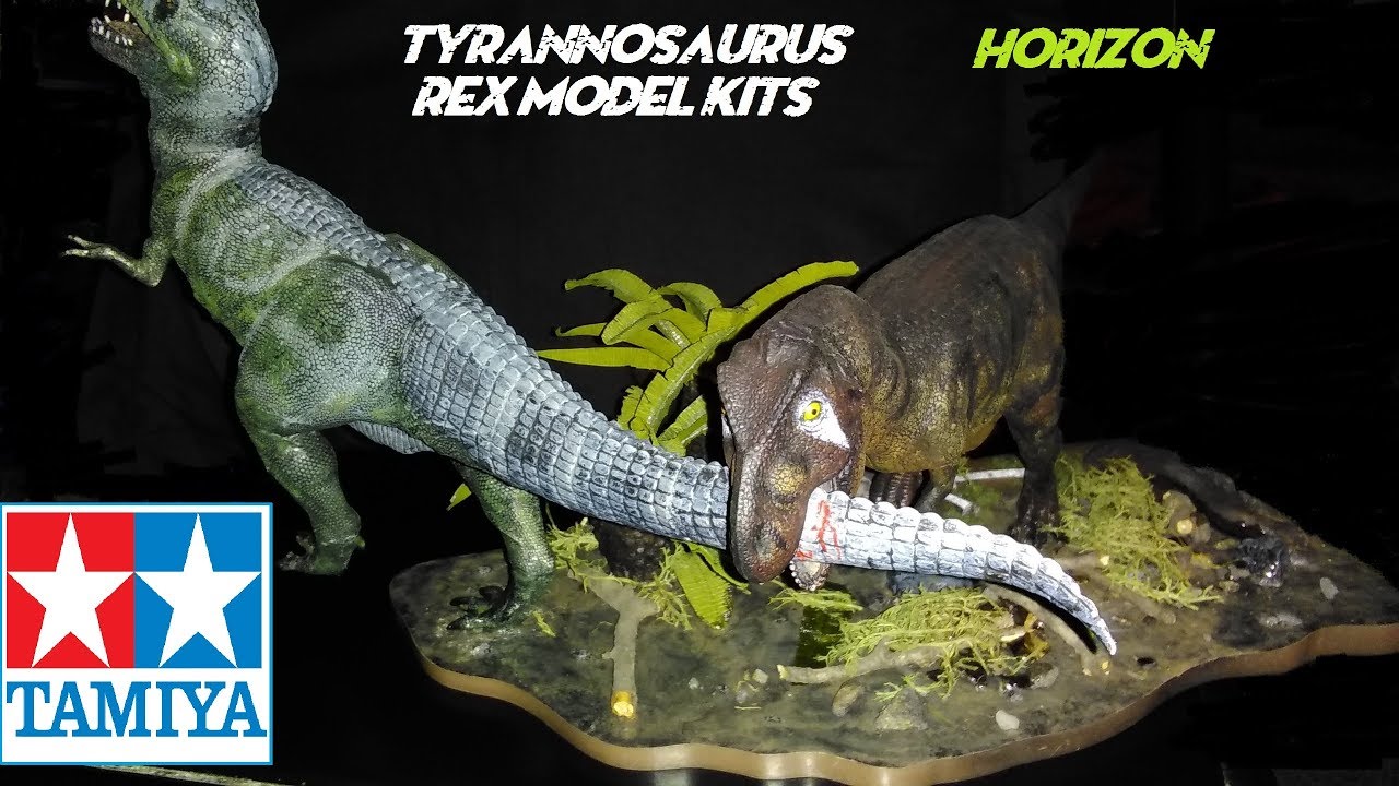 Обзоры моделей тираннозавра Рекса от Tamiya и Horizon!!!