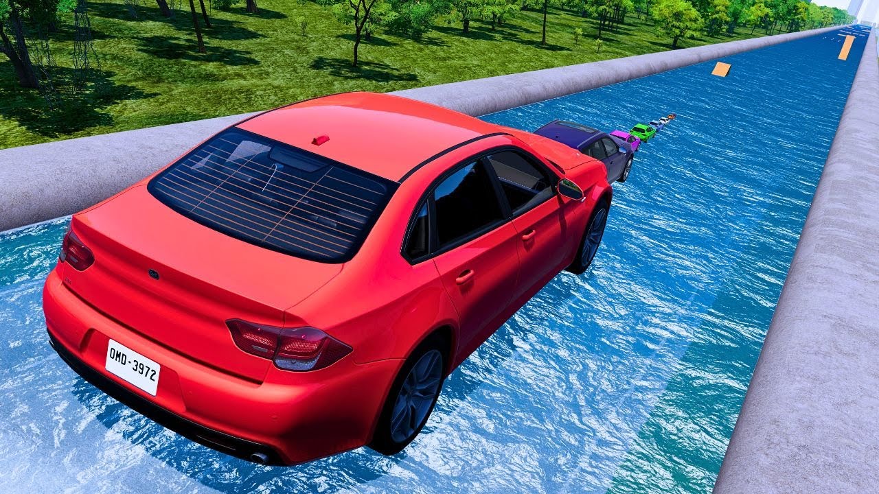 Small to Big Cars vs Water-Ramp &ndash; BeamNG.Drive