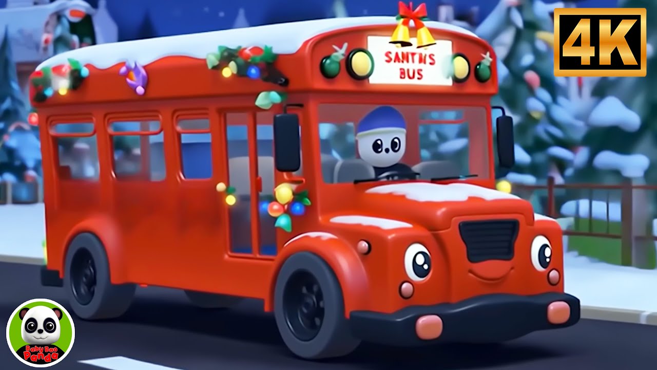 Natal Rodas No ônibus 3D Músicas De Berçário para crianças - Baby Bao Panda