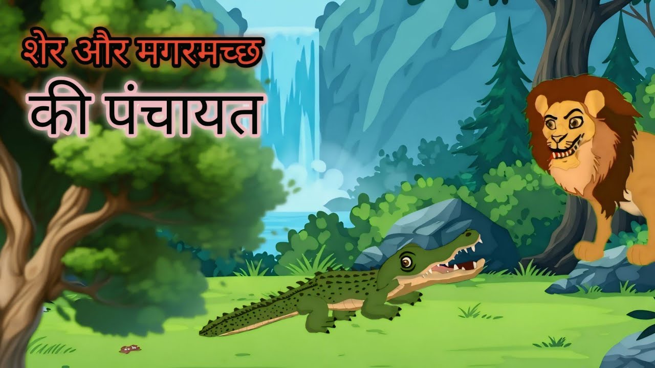 शेर और मगरमच्छ की पंचायत || Cartoon video || Moral Stories #cartoon