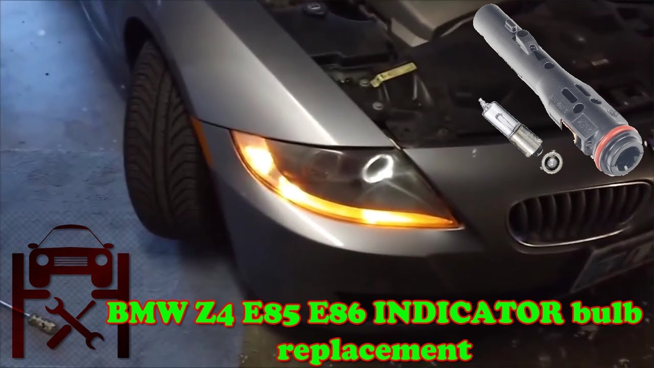 BMW Z4 E85 E86 xenon & halogen headlight INDICATOR (turn signal) bulb replacement in details