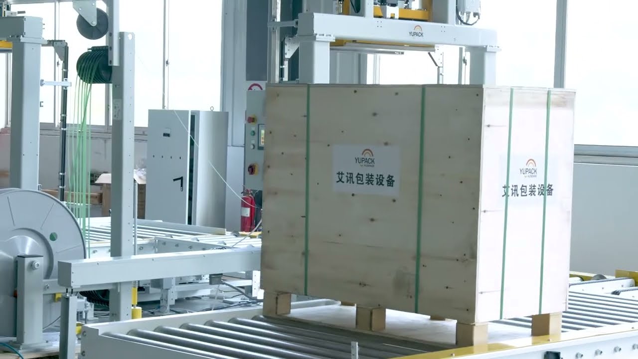 Top-seal Horizontal Plastic PET/ PP Material Pallet Strapping Machine for Pallet
