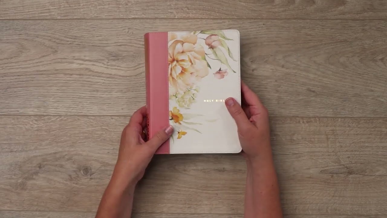 NLT Wide Margin Bible, Filament Enabled Edition | dusty pink blossoms leatherlike