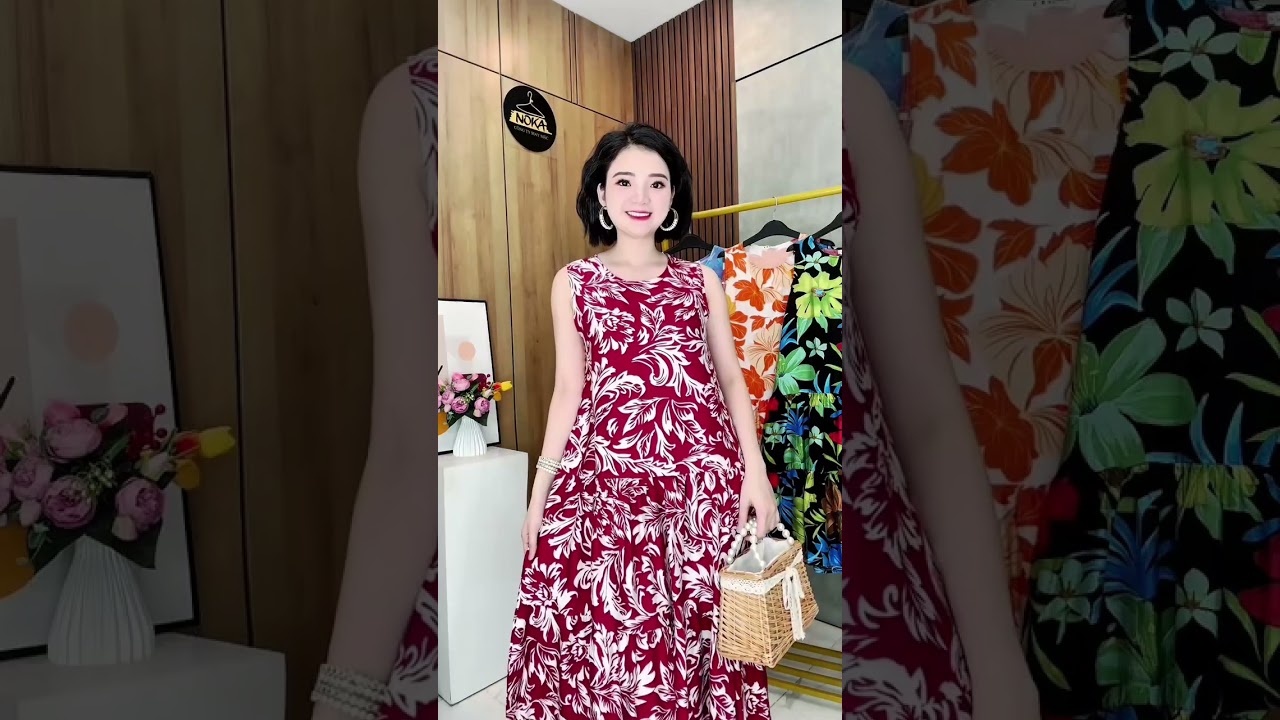 VÁY ĐŨI TƠ IN HOẠ TIẾT V745 NOKA |Đặt hàng ☎️035.272.4567