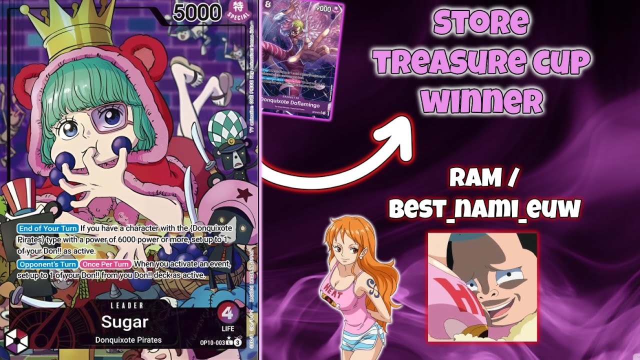 EB02 | BACK 2 BACK STORE TREASURE CUP WINNER SUGAR 9-0 | RAM | ONE PIECE CARD GAME