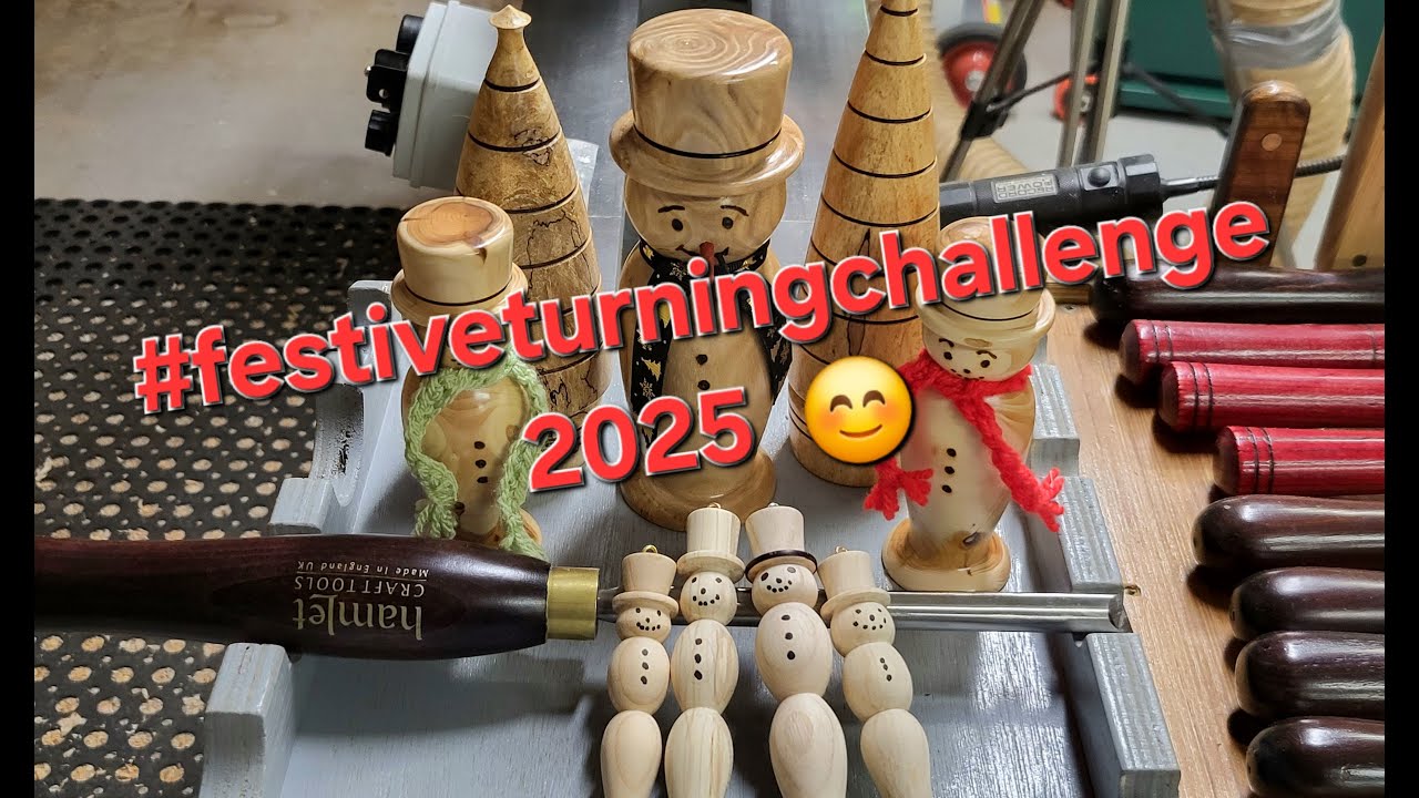 Festive Turning Challenge 2025, Will's attempt. #woodturning #beginnersproject #latheprojects