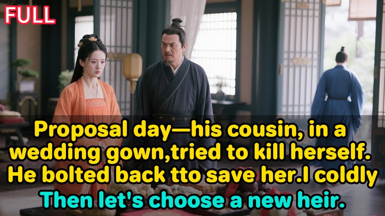 Proposal day—his cousin,in a wedding gown,tried to kill herself.He bolted back to save her.I laughed