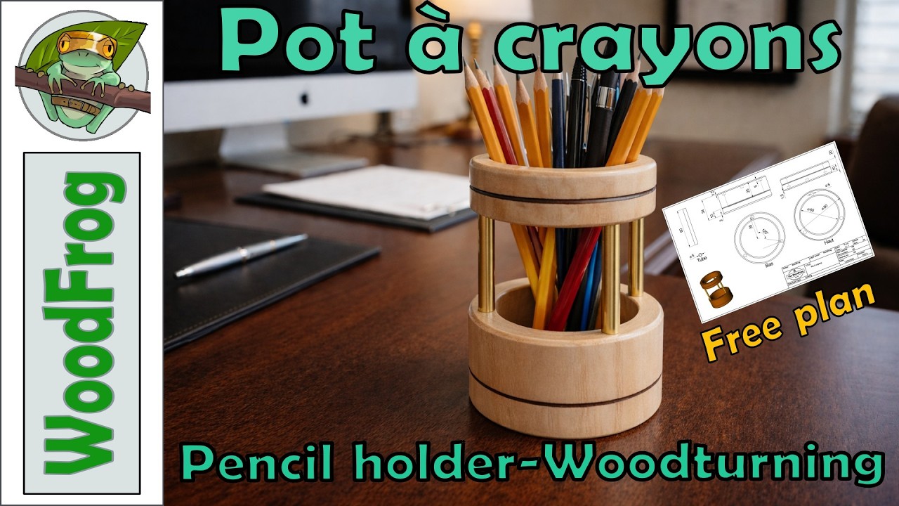 pot a crayons - Tournage Bois