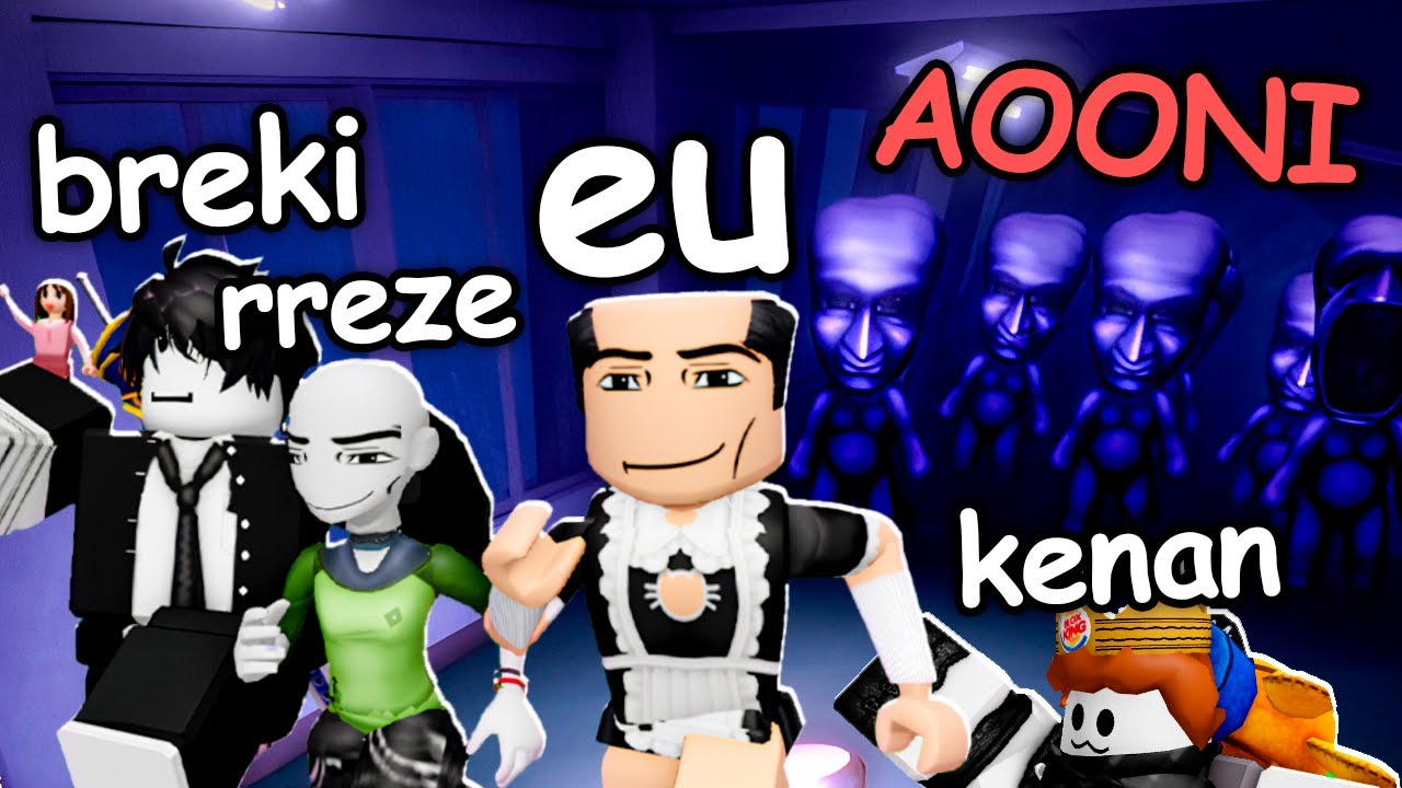 4 abestados fugindo do AOONI do roblox... 