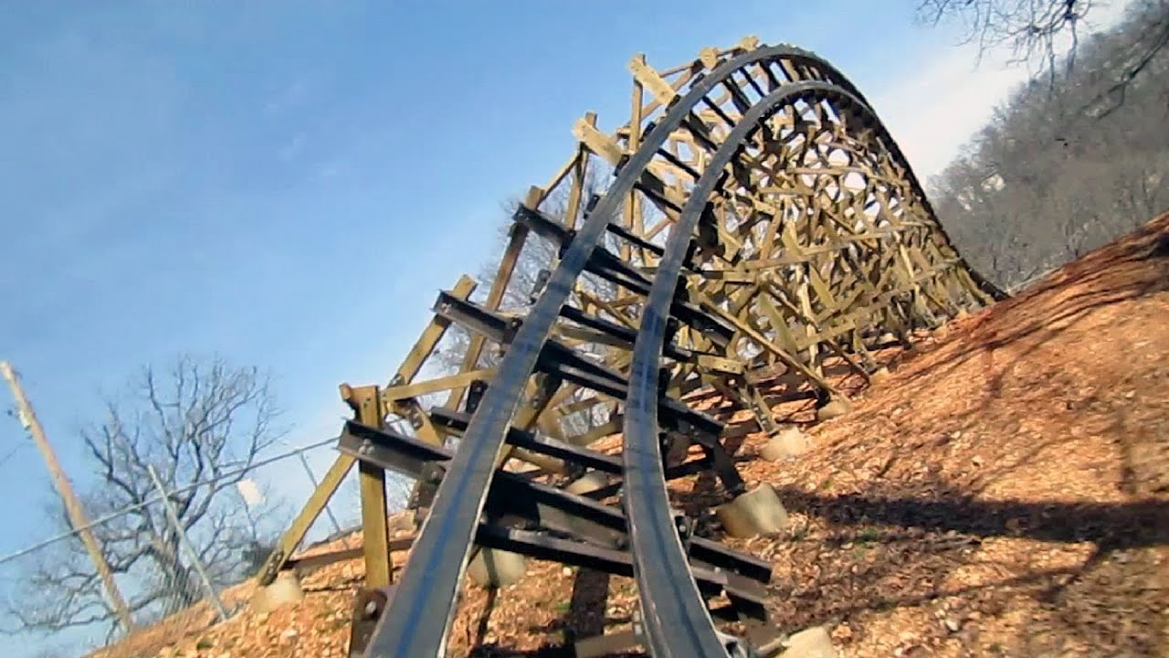 Outlaw Run front seat on-ride HD POV Silver Dollar City