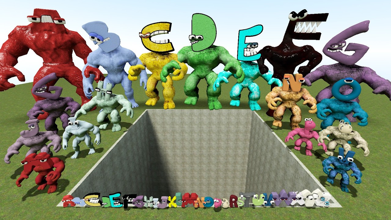 Destroying 3D Alphabet Lore Family in Garry's Mod!