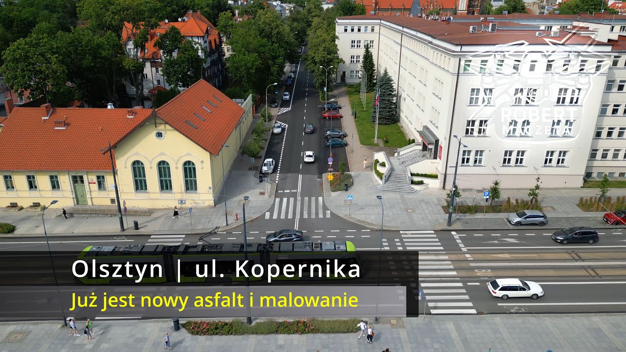 Olsztyn | ulica Mikołaja Kopernika po remoncie | 15.07.2025 | Widok z drona 4K