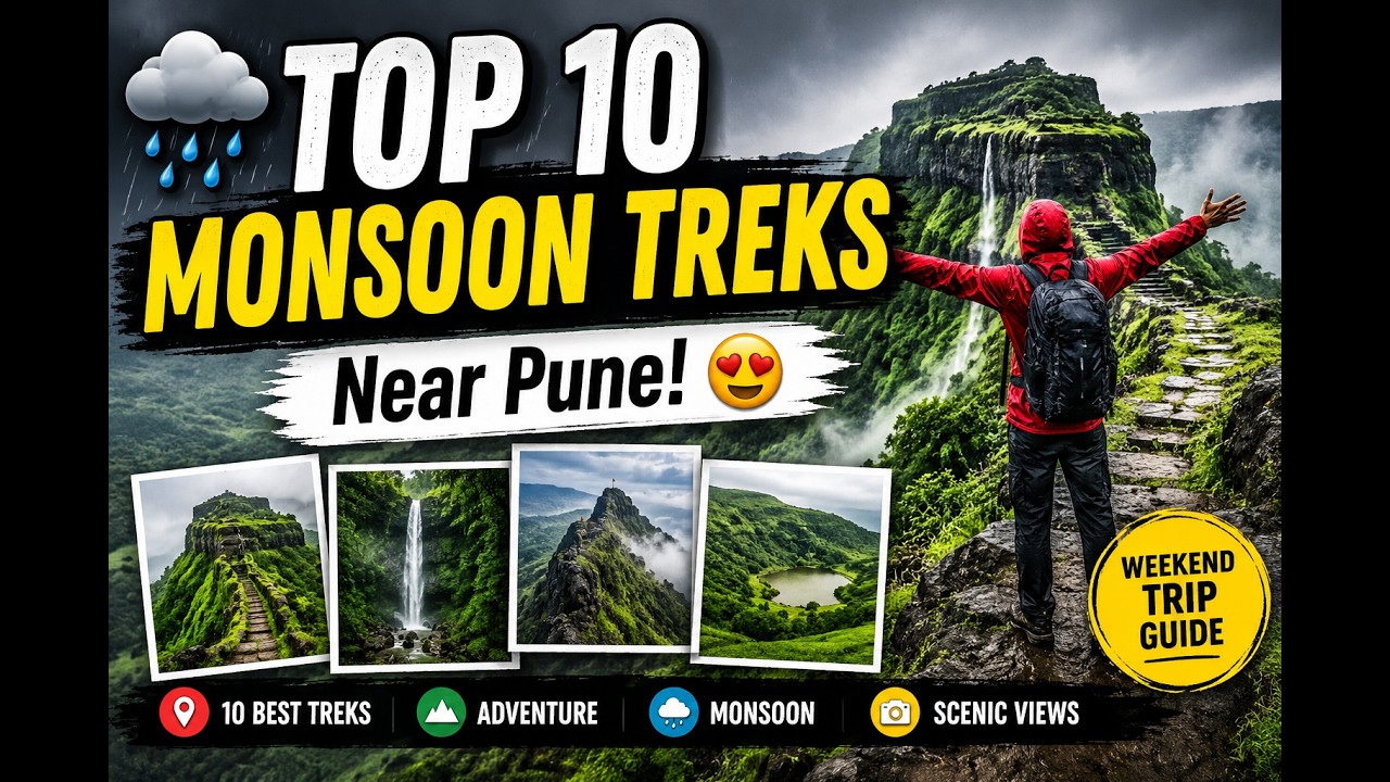 Top 10 Best Monsoon Treks Near Pune 🌧️ | Pune Ke Paas Best Trekking Places 2026 | Weekend Trip Guide
