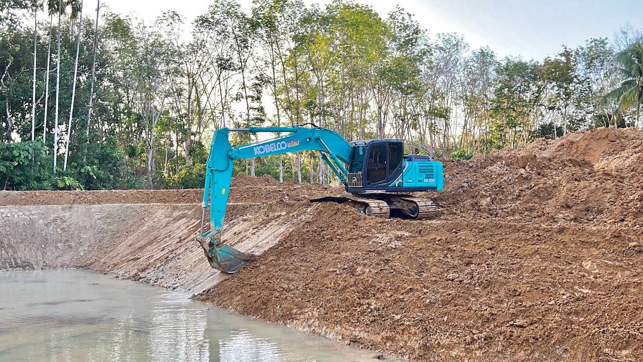 KOBELCO SK200-10 SM ขุดสระน้ำ ทีมงาน ส.สังข์แสง